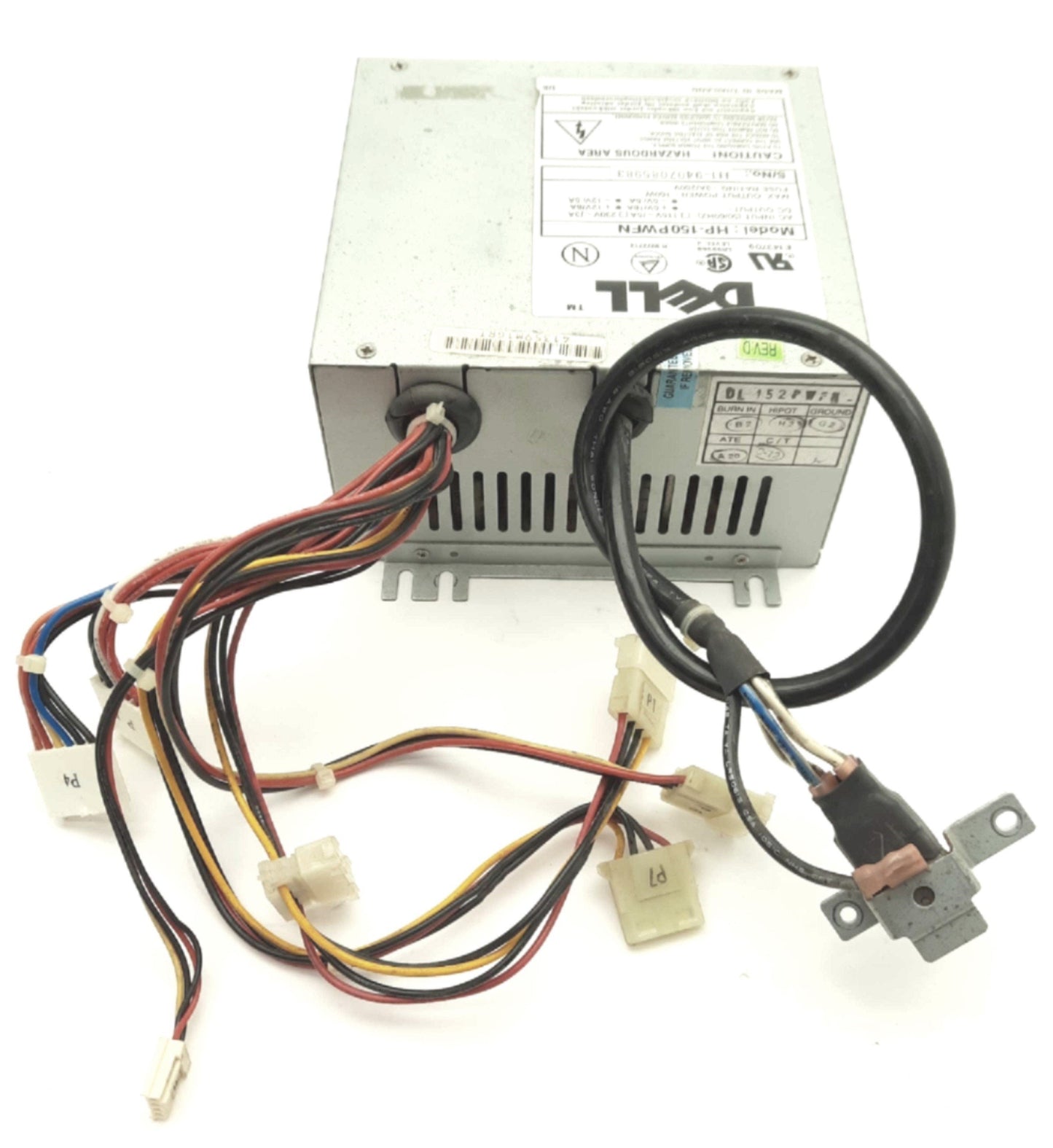 Used DELL HP-150PWFN 433/ AT Computer Power Supply 150W 4x Molex 1x FDD 115/230VAC