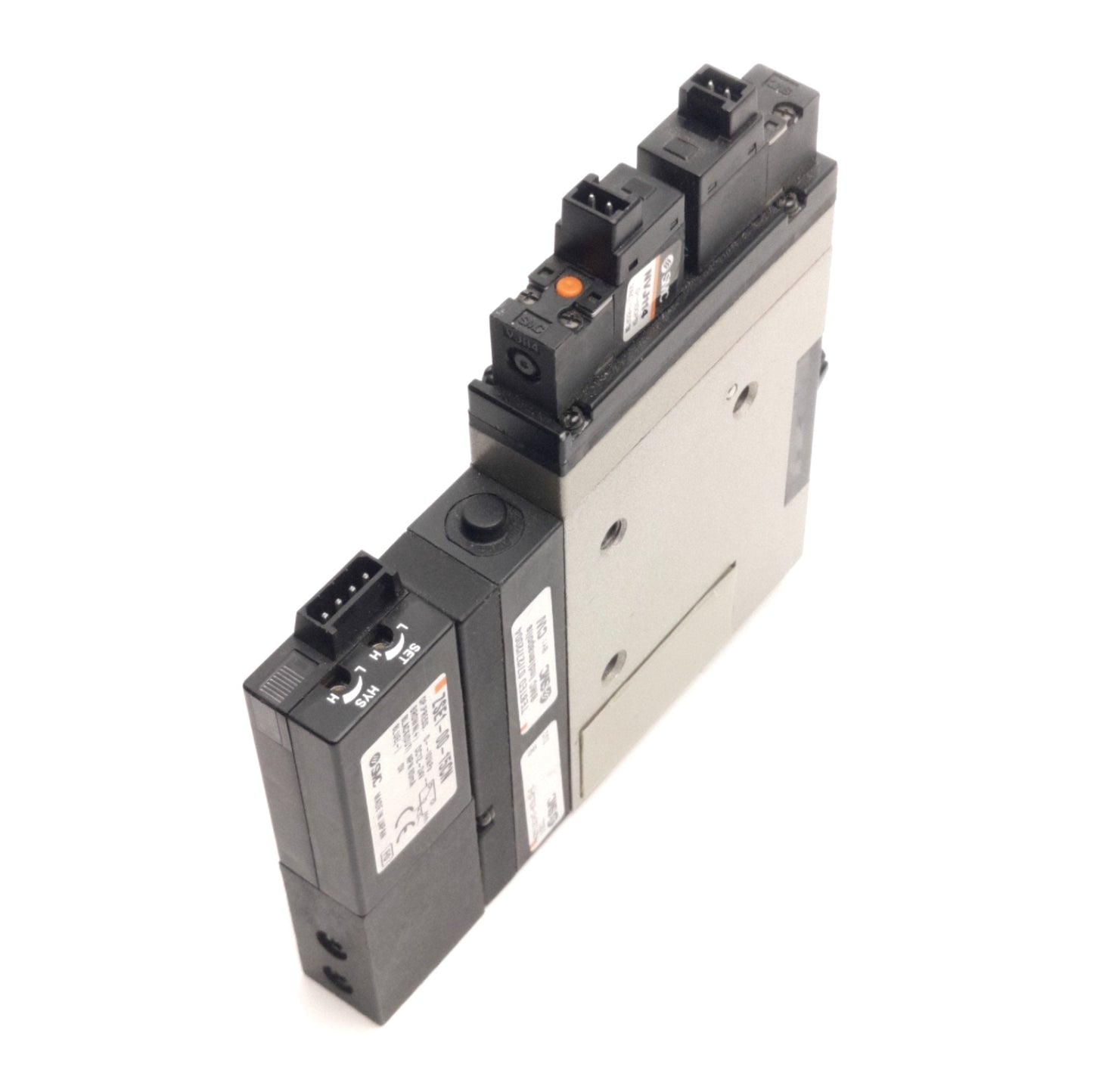 Used SMC NZM131HT-K5LO-E-15CL Vacuum Ejector W/ Switch & Valves, 24V DC, 30 to 80 Psi