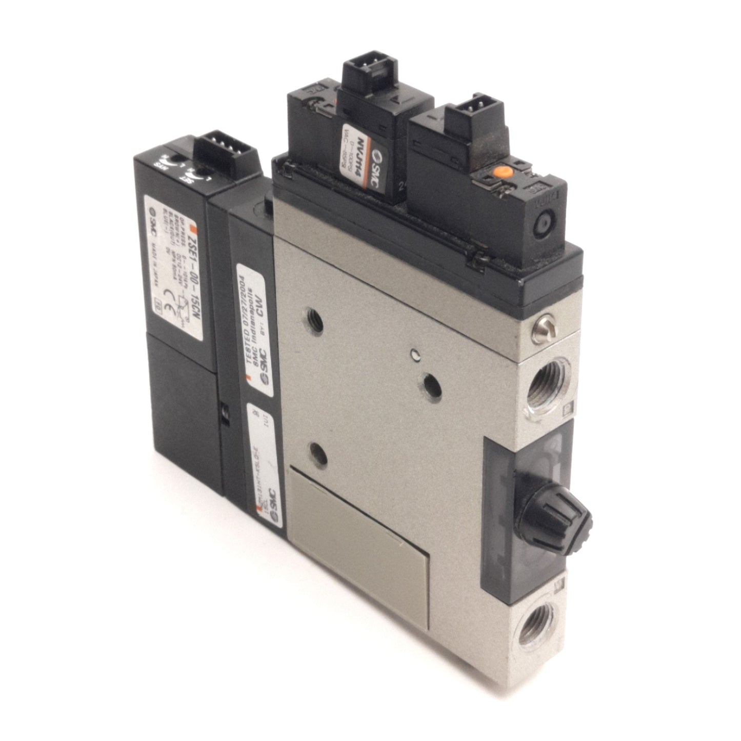 Used SMC NZM131HT-K5LO-E-15CL Vacuum Ejector W/ Switch & Valves, 24V DC, 30 to 80 Psi