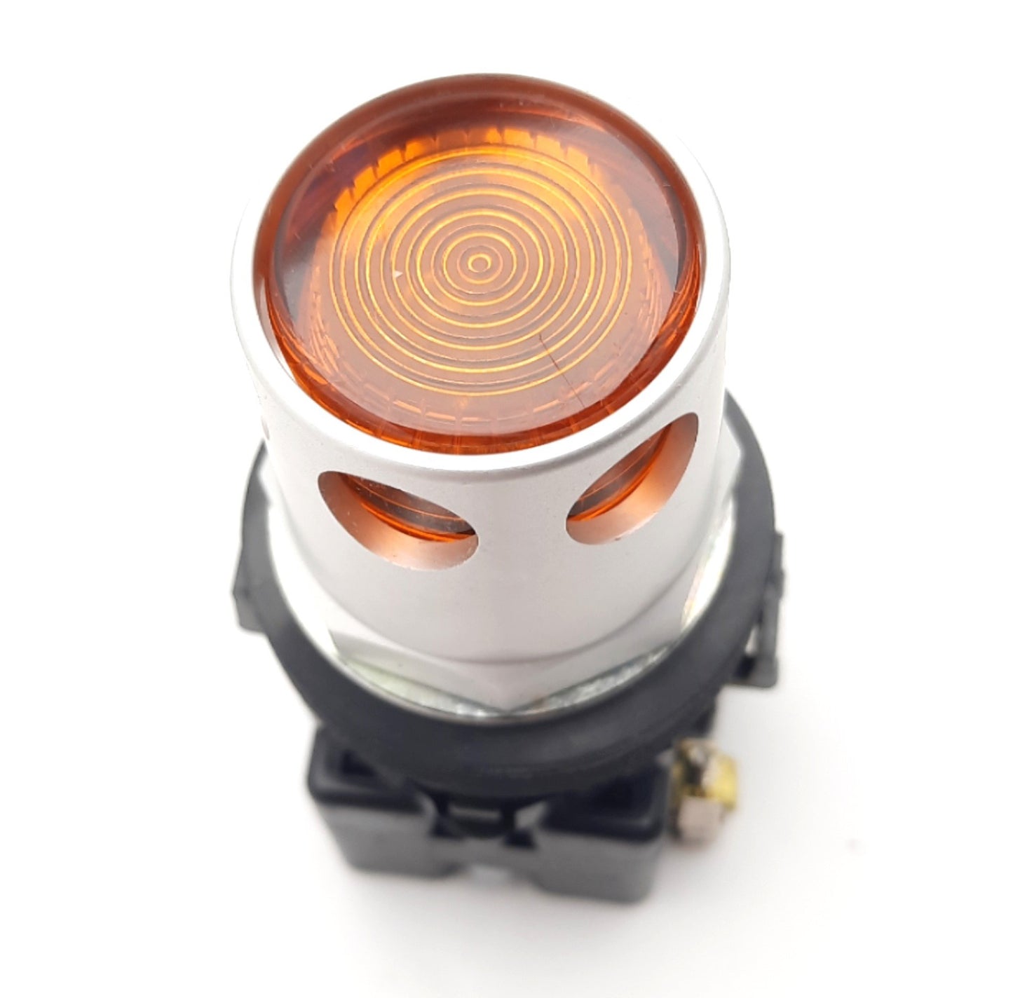 New Eaton HT8GDAV7 Push Button Incandescent Illuminated, Amber 28mm, 120VAC