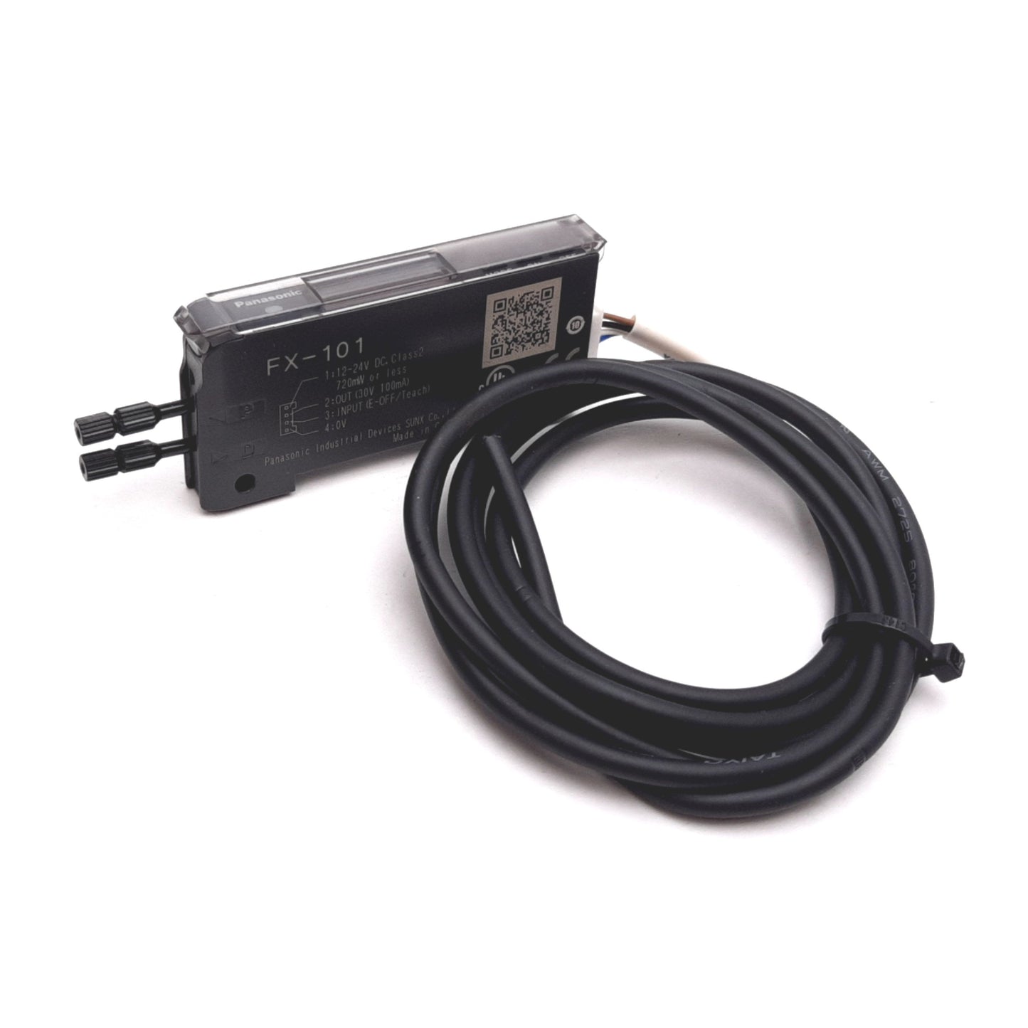 Used Panasonic FX-101 Fiber Optic Sensor, 12-24VDC, NPN, 8-Digit Display