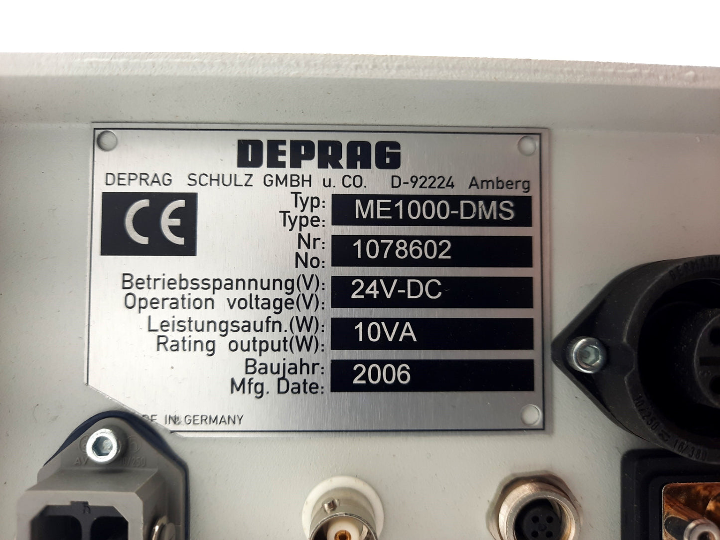 New Deprag ME1000-DMS Torque Measuring Electronic Control Box 24VDC 10VA, 0.1-400Nm