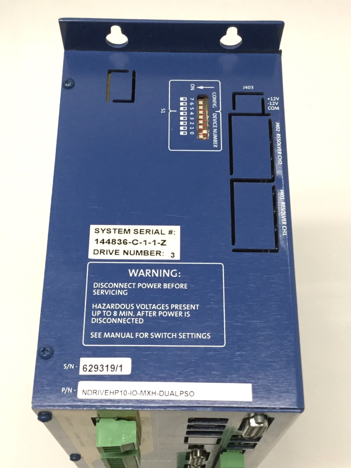 Used Aerotech NDRIVEHP10-IO-MXH-DUALPSO A3200 Digital Servo Drive 240VAC 10A Peak