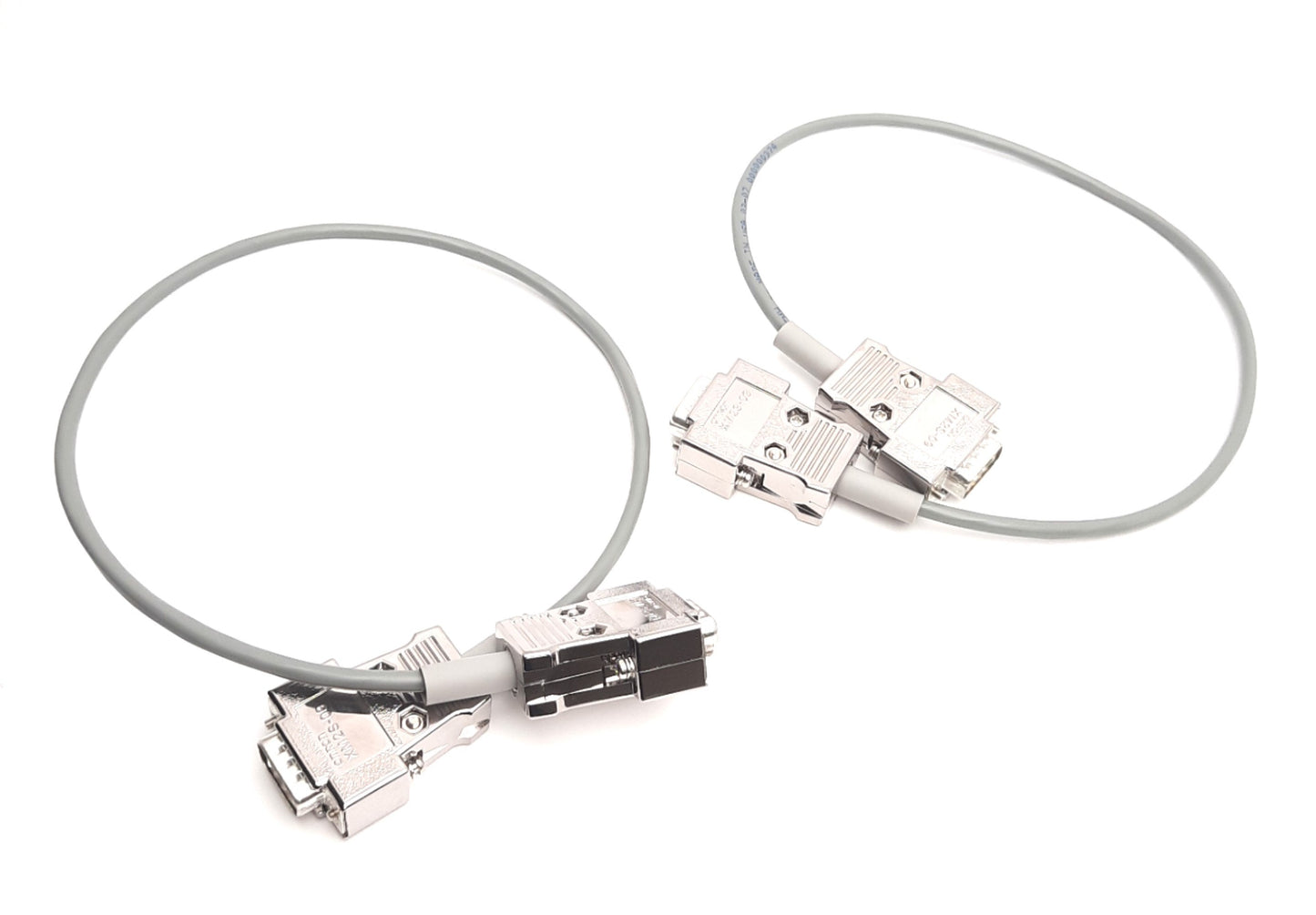 Used Lot of 2 Omron XM2S-09 PLC Connector Cables, DB9 Male to Male, 16" Length