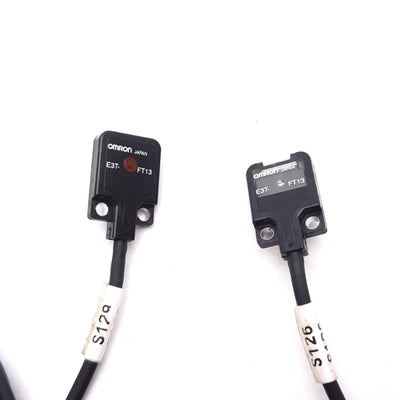 Used Omron E3T-FT13 Through-Beam Optical Sensor, Emitter & Receiver, 500mm, PNP