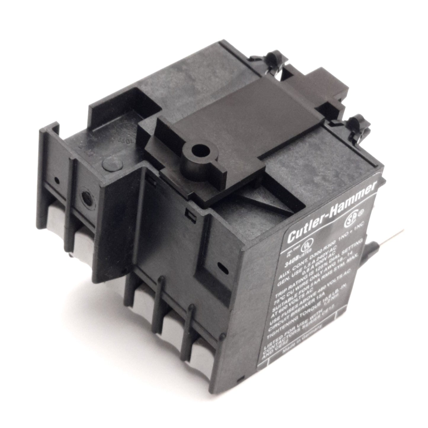 Used Cutler-Hammer C312AN3F Thermal Overload Relay 1A to 1.6A Range, NO+NC