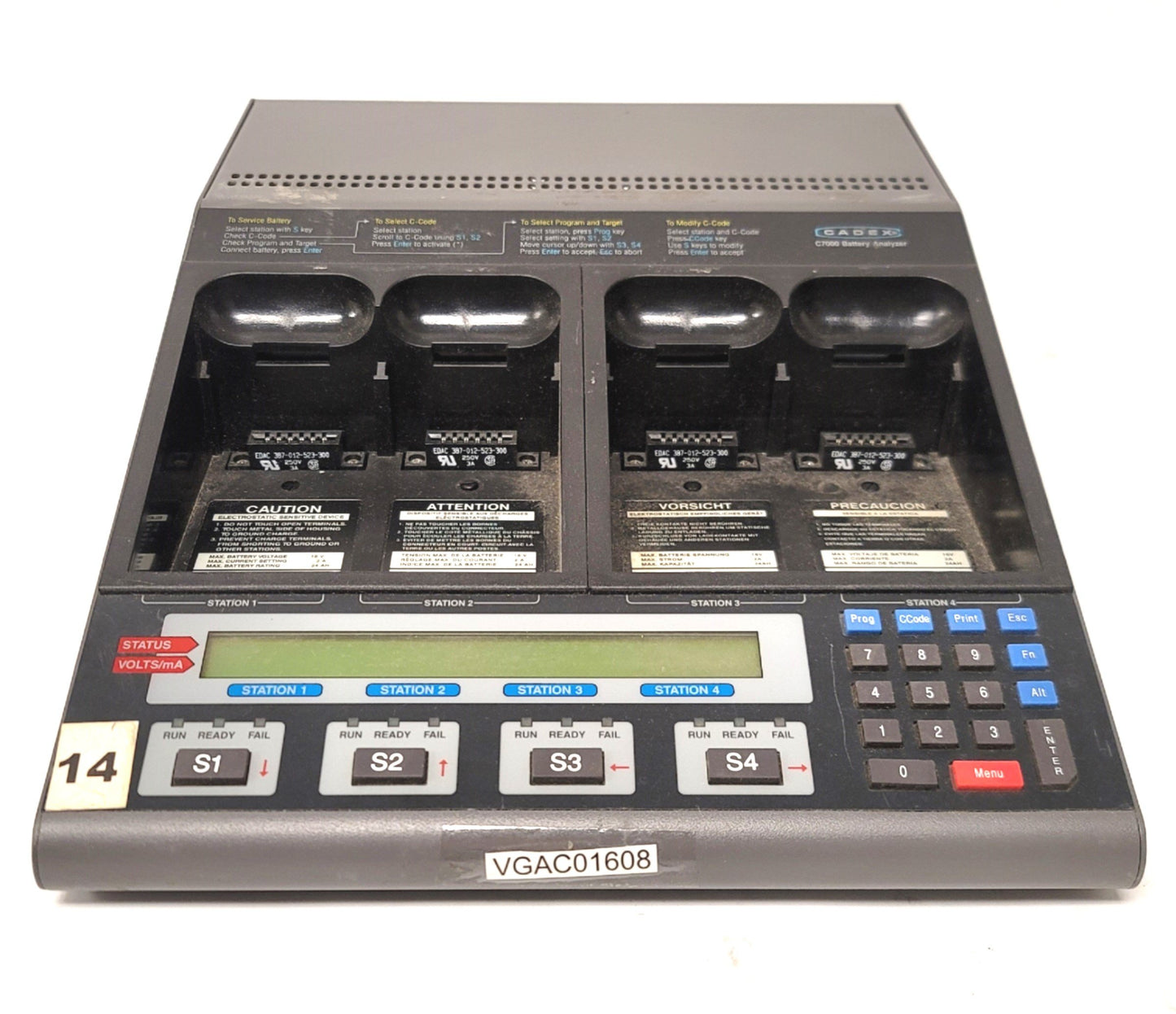 Used Cadex C7000-1 Advanced Battery Analyzer 4-Station, 80W 1.2-16V, 100mA-2A