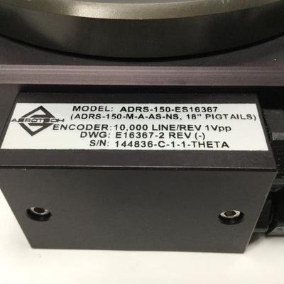 Used Aerotech ADRS-150-M-A-AS-NS Rotary Bearing Stage ?140mm Tabletop, 600RPM, 340VDC