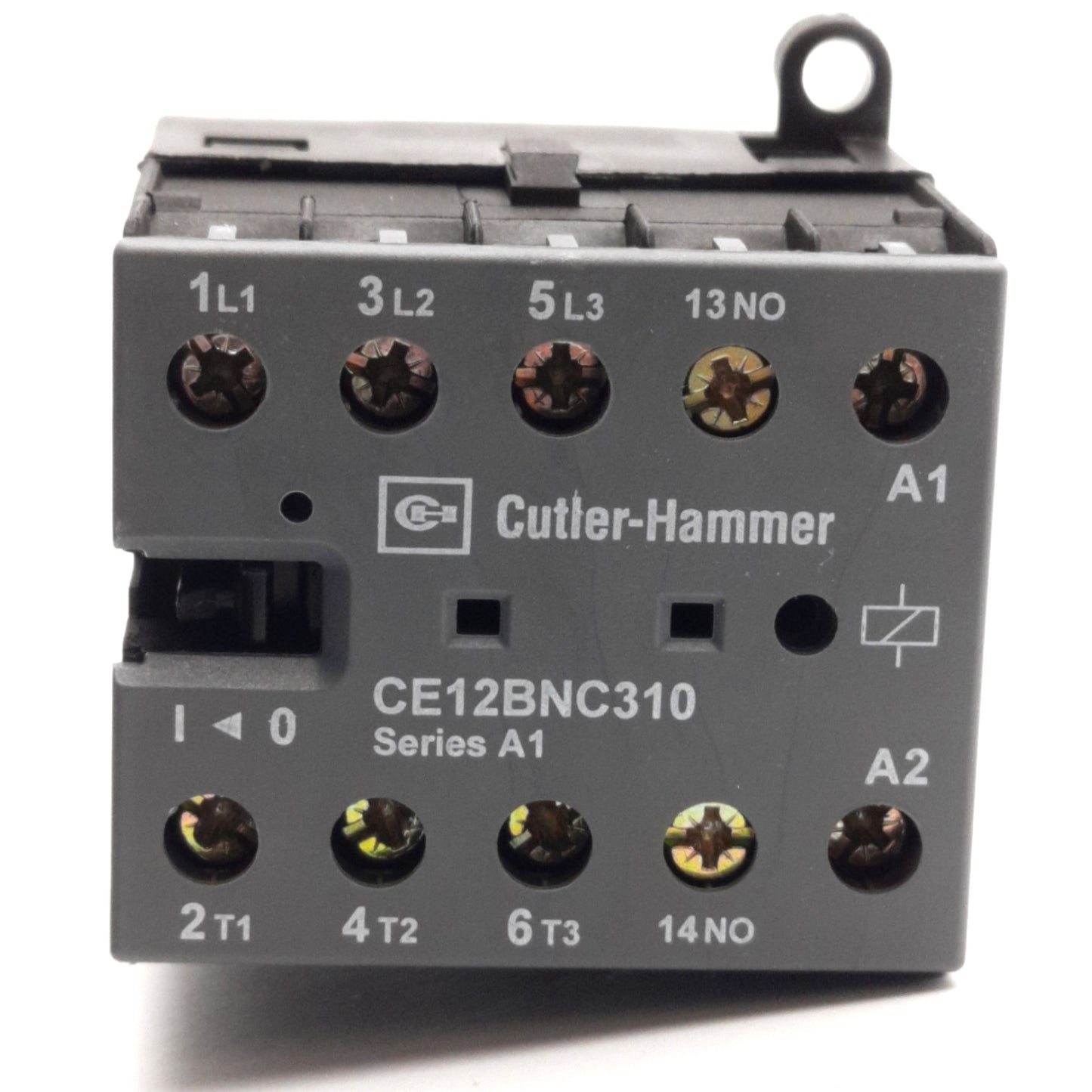 Used Cutler-Hammer CE12BNC310 IEC Contactor, 3-Poles, 24V DC Coil, 1NO, 12A 600V AC