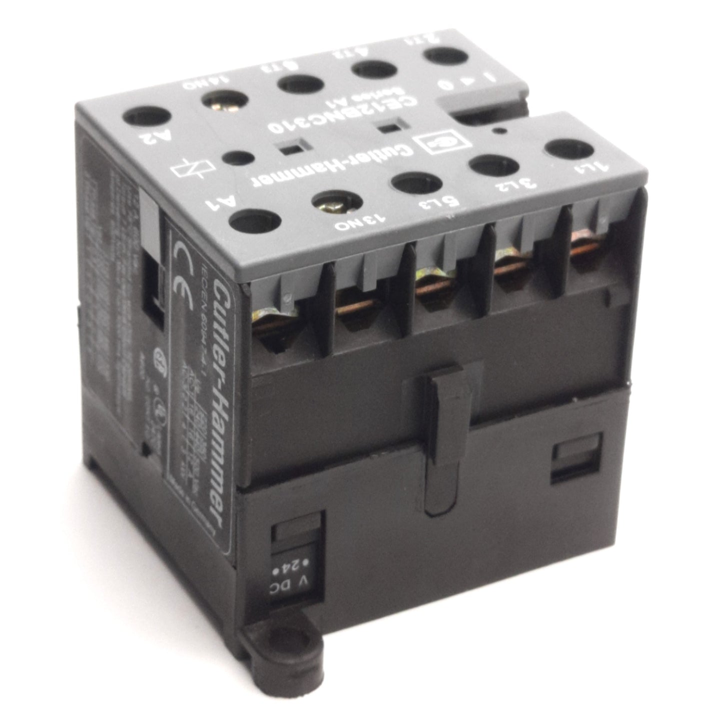 Used Cutler-Hammer CE12BNC310 IEC Contactor, 3-Poles, 24V DC Coil, 1NO, 12A 600V AC