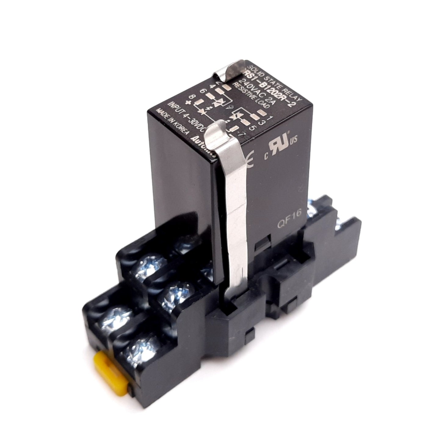 Used Autonics SRS1-B1202R-2 Relay, DPDT, Coil: 4-30VDC, Rating: 240VAC 2A, W/ Socket