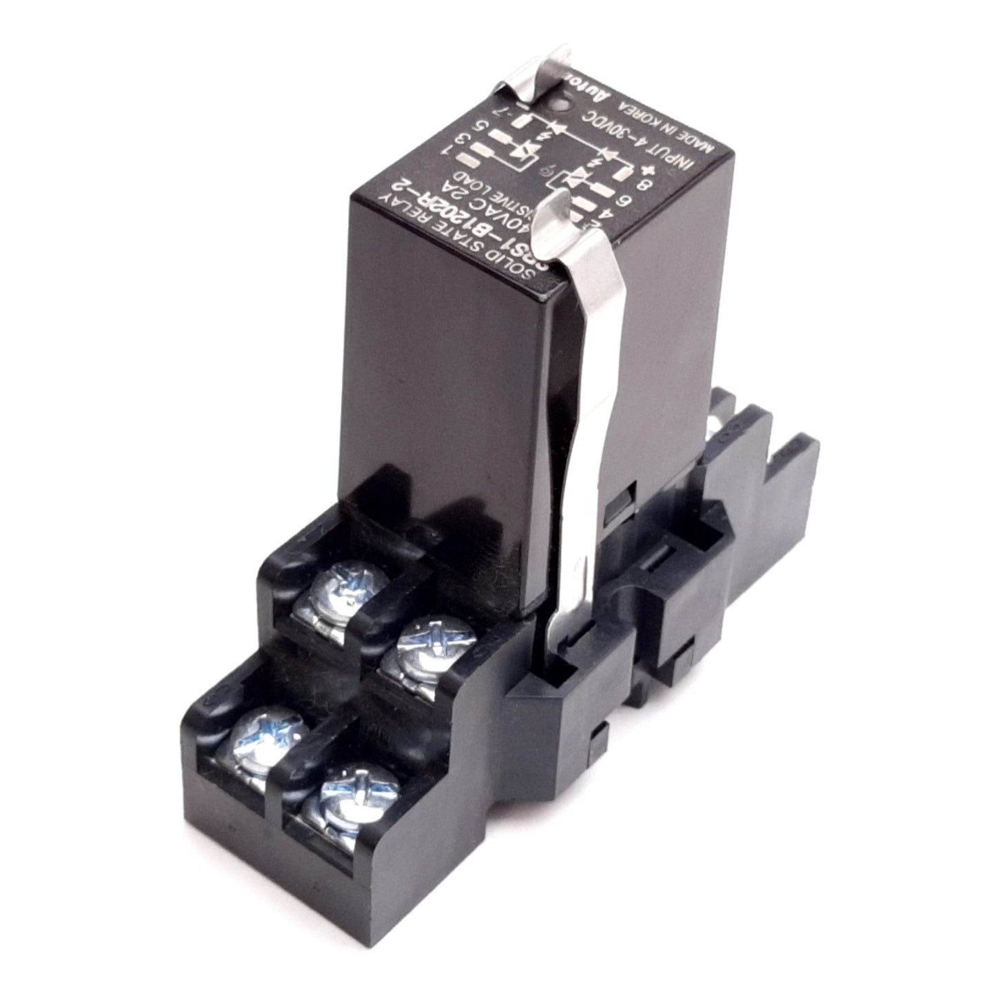 Used Autonics SRS1-B1202R-2 Relay, DPDT, Coil: 4-30VDC, Rating: 240VAC 2A, W/ Socket