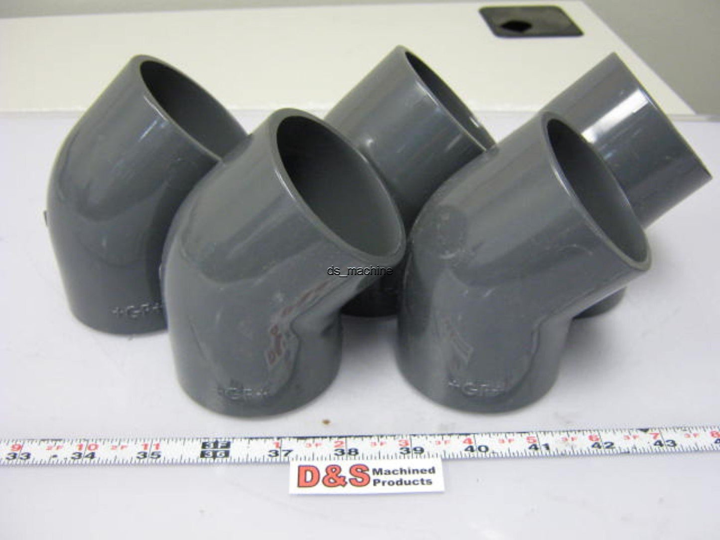 New Lot of 5 New Georg Fischer 721150111 63mm 45° PVC-U Elbow Grey +GF+