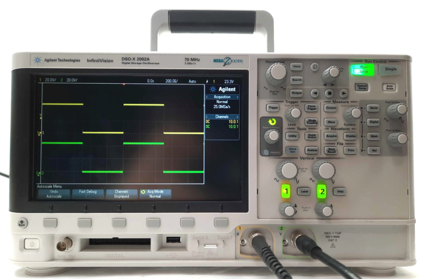 Used Agilent DSO-X 2002A Digital Oscilloscope 2-Channel 70MHz 2GSa/s LAN VGA 100-240V