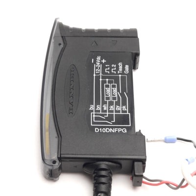 Used Banner Engineering D10DNFPG Fiber Optic Amplifier, 2-NPN 150mA, T5, 12-24V DC