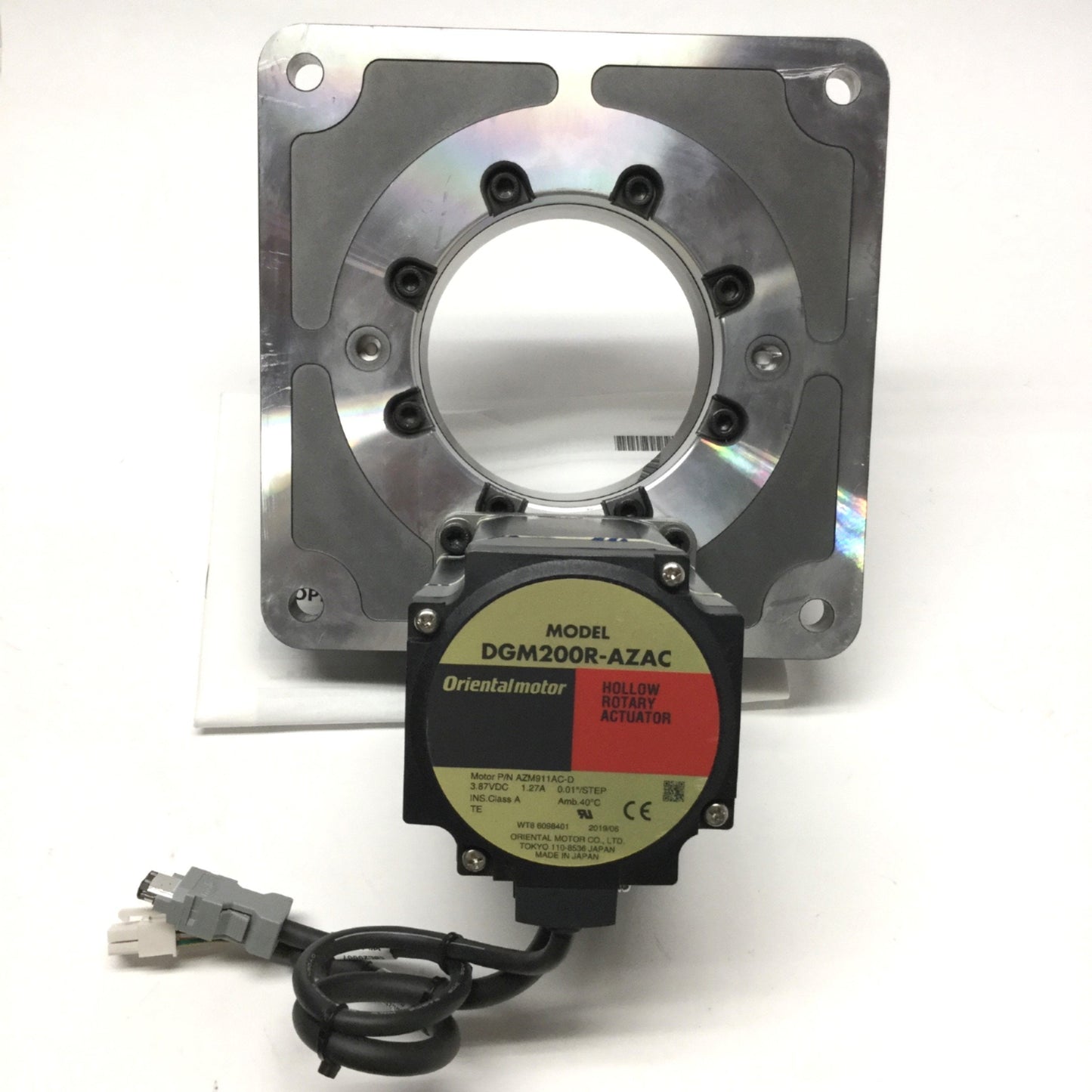 Used Oriental Motor DGM200R-AZAC Hollow Rotary Actuator, 0.01ø/Step, 18:1 Gear Ratio