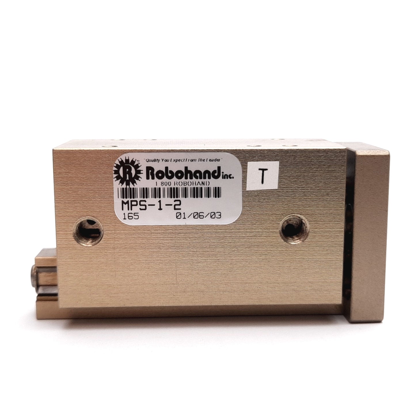 Used Robohand MPS-1-2 Mini Dual-V Roller Bearing Ball Rail Thruster Slide 1" Stroke