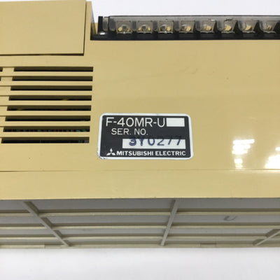 Used Mitsubishi F-40MR-U PLC Programmable Controller 24 In/16 Out Relay, 110/120VAC