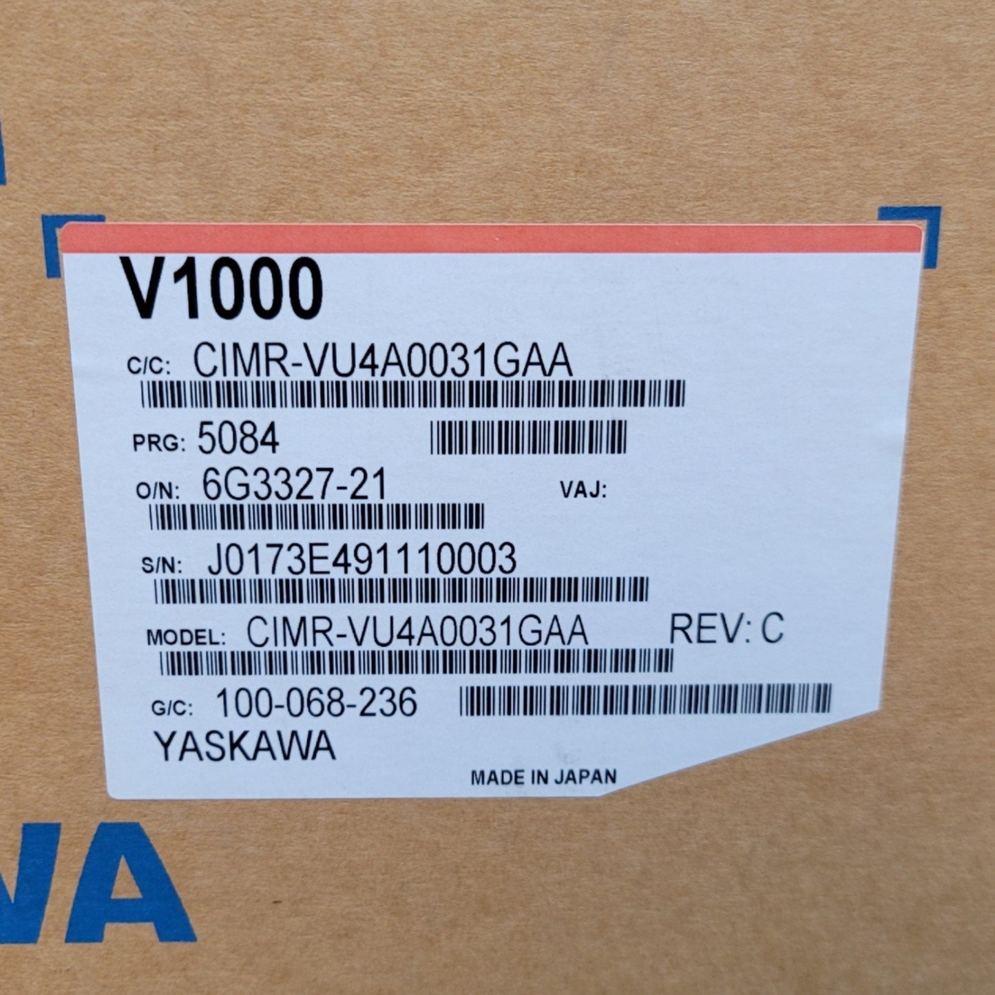 New Yaskawa CIMR-VU4A0031GAA Variable Frequency Drive 380-480VAC 3-Ph, 31A, 20HP