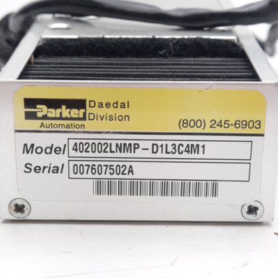 Used Parker 402002LNMP-D1L3C4M1 Linear Positioner Stage Table, 50mm Travel, NEMA 23