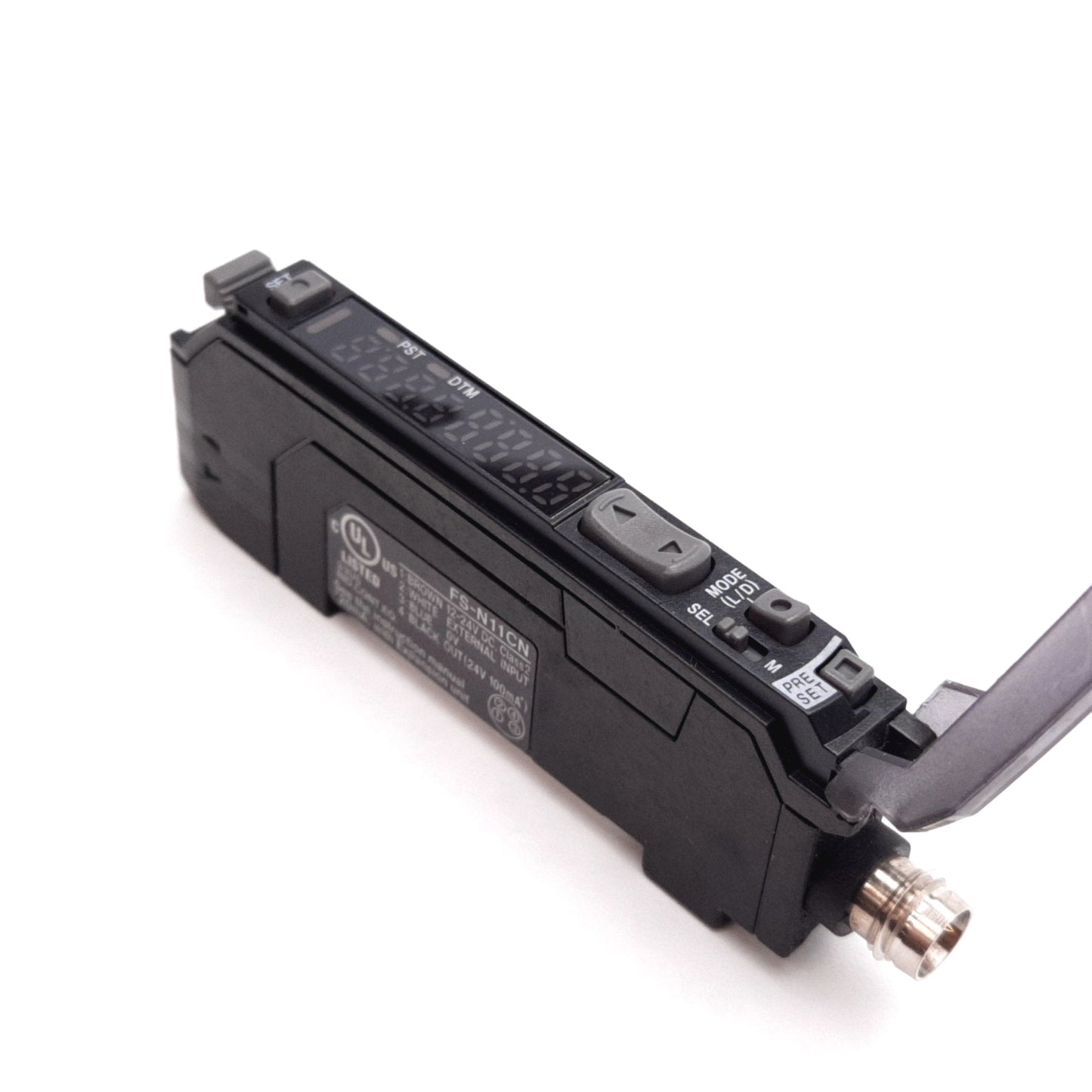 Used Keyence FS-N11CN Fiber Optic Sensor Amplifier, NPN, 12-24VDC, 20mA, 4-Pin M8