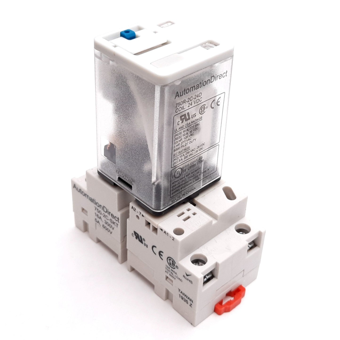 Used Automation Direct 750R-2C-24D Ice Cube Relay, DPDT, Coil: 24VDC, 10A 277VAC