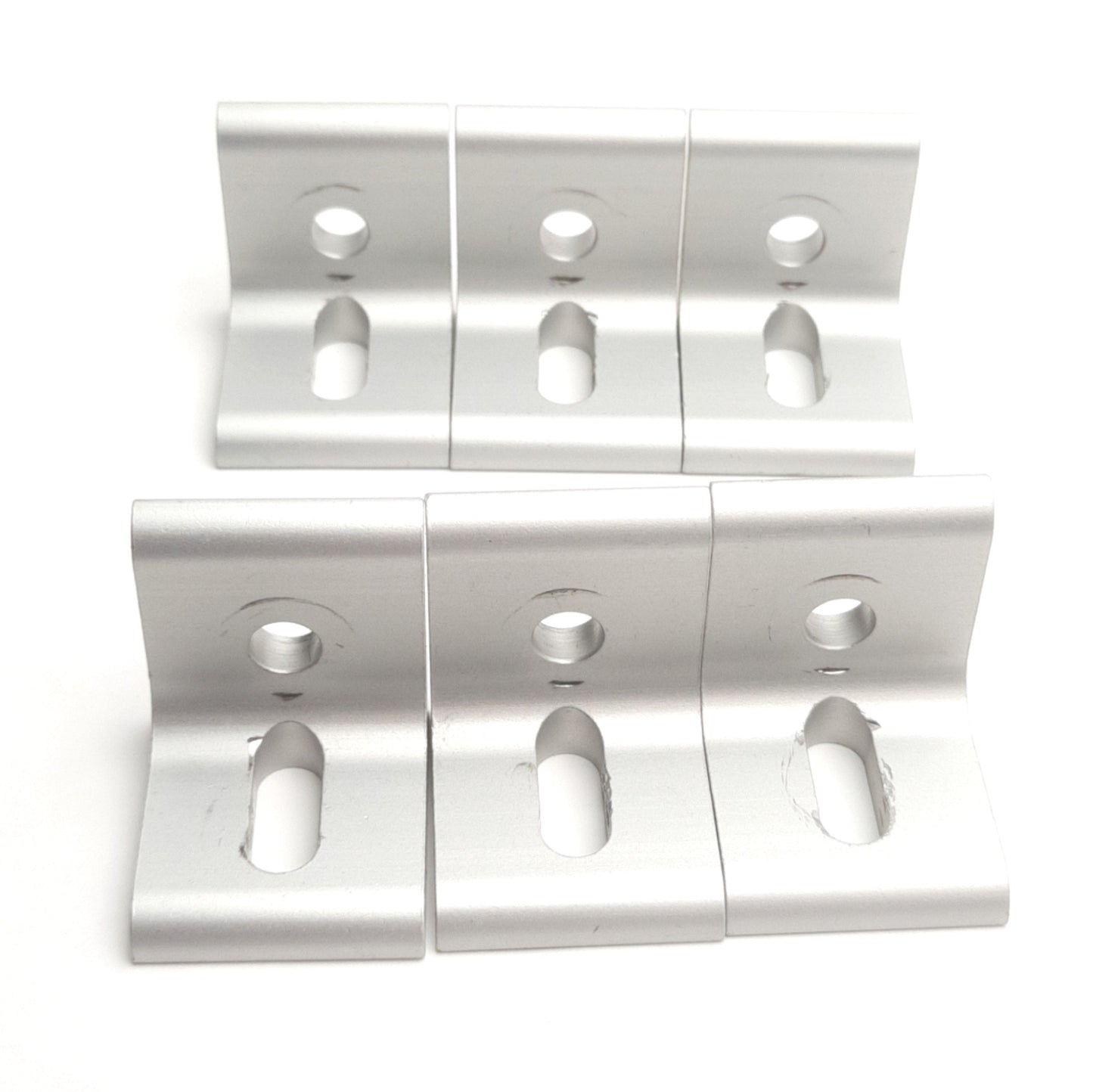 Used Lot of 6 80/20 4295 Aluminum Extrusion Inside Corner Bracket, 2-Hole, 15-Series