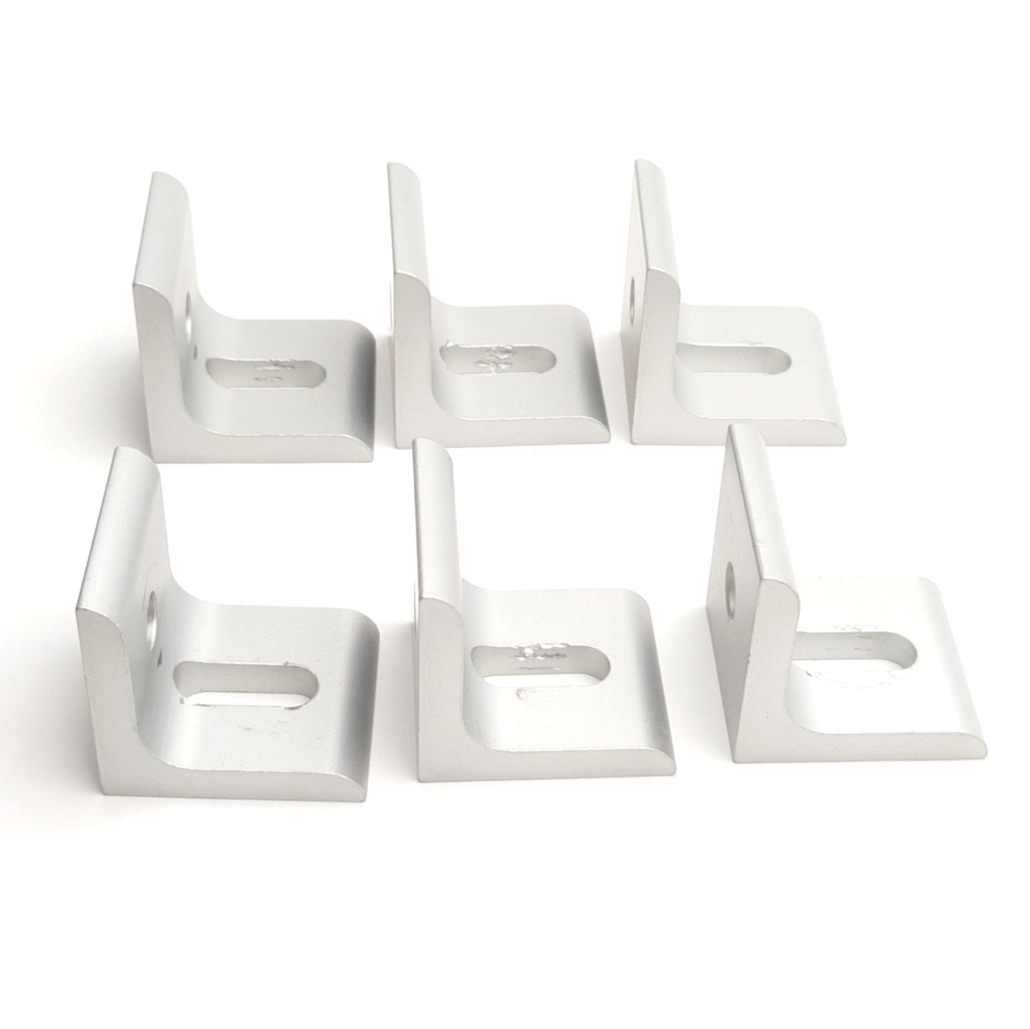 Used Lot of 6 80/20 4295 Aluminum Extrusion Inside Corner Bracket, 2-Hole, 15-Series