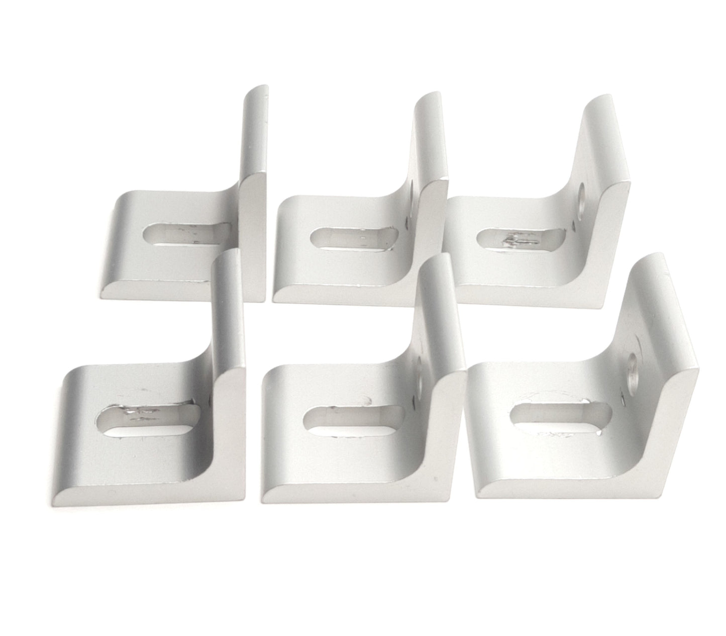 Used Lot of 6 80/20 4295 Aluminum Extrusion Inside Corner Bracket, 2-Hole, 15-Series