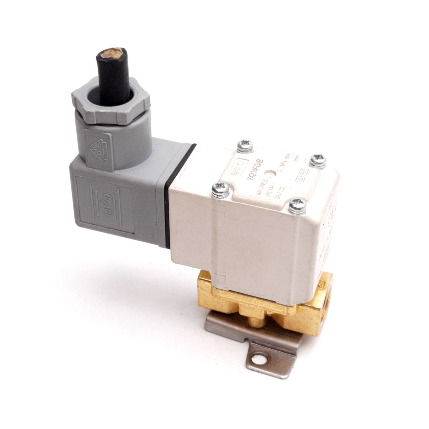 Used SMC VX214FGXB Solenoid Valve, 2-Way N/C, 24VDC, 0.1MPa to Atmospheric, Rc1/4
