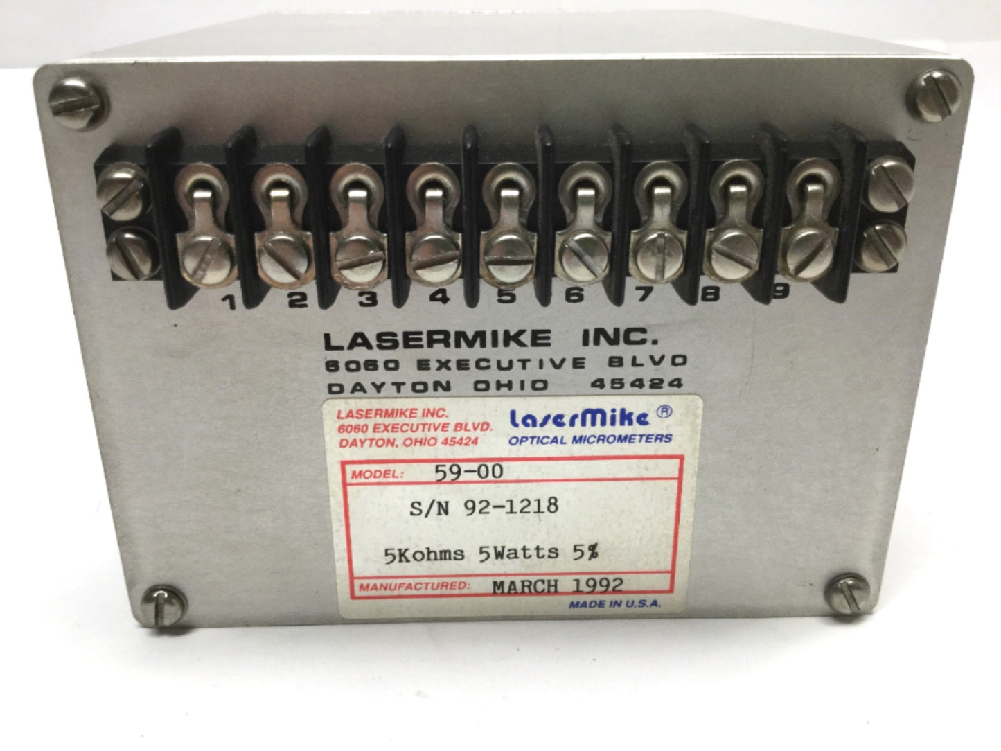 Used BETA LaserMike Model 59-00 Auto/Manual Motorized Potentiometer 5K-Ohm, 5 Watt