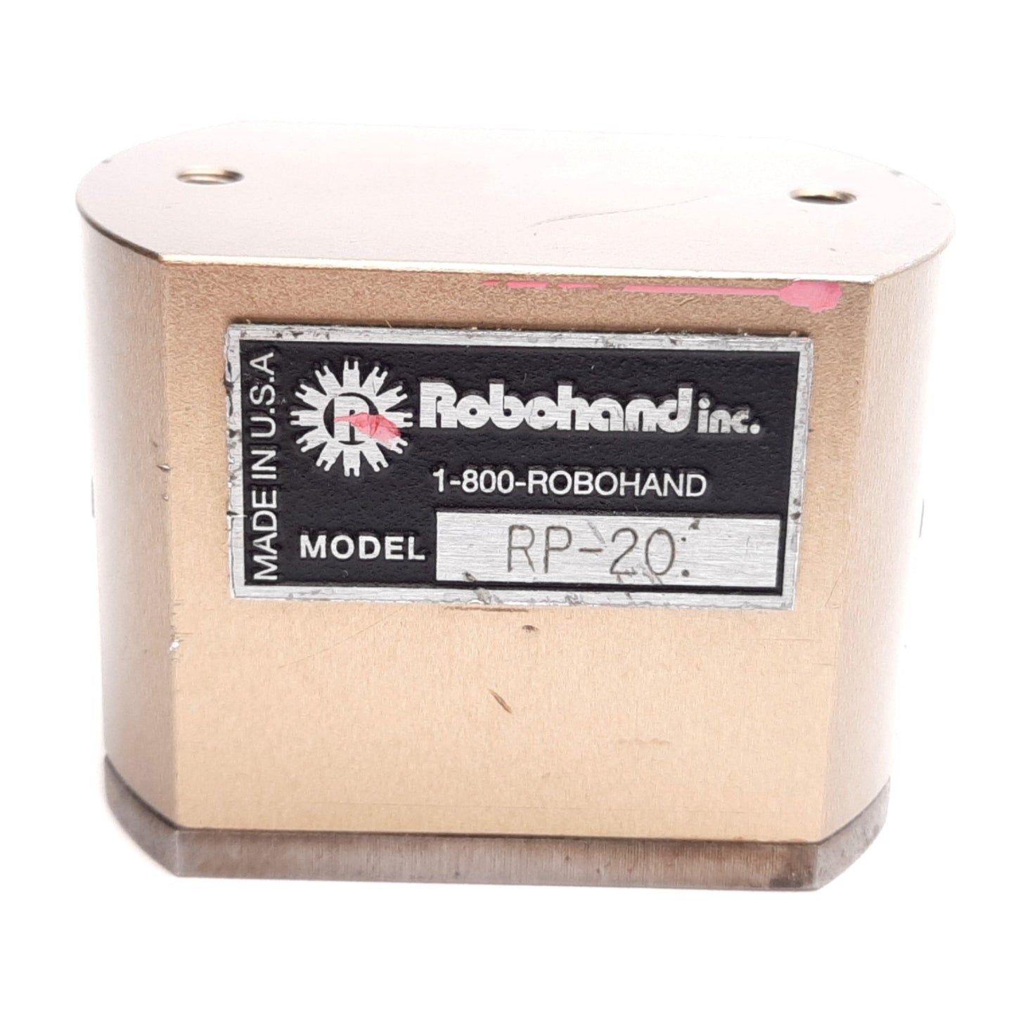 Used Robohand RP-20 Parallel Gripper, Single Acting, Stroke: 0.125"/Finger, 10-32