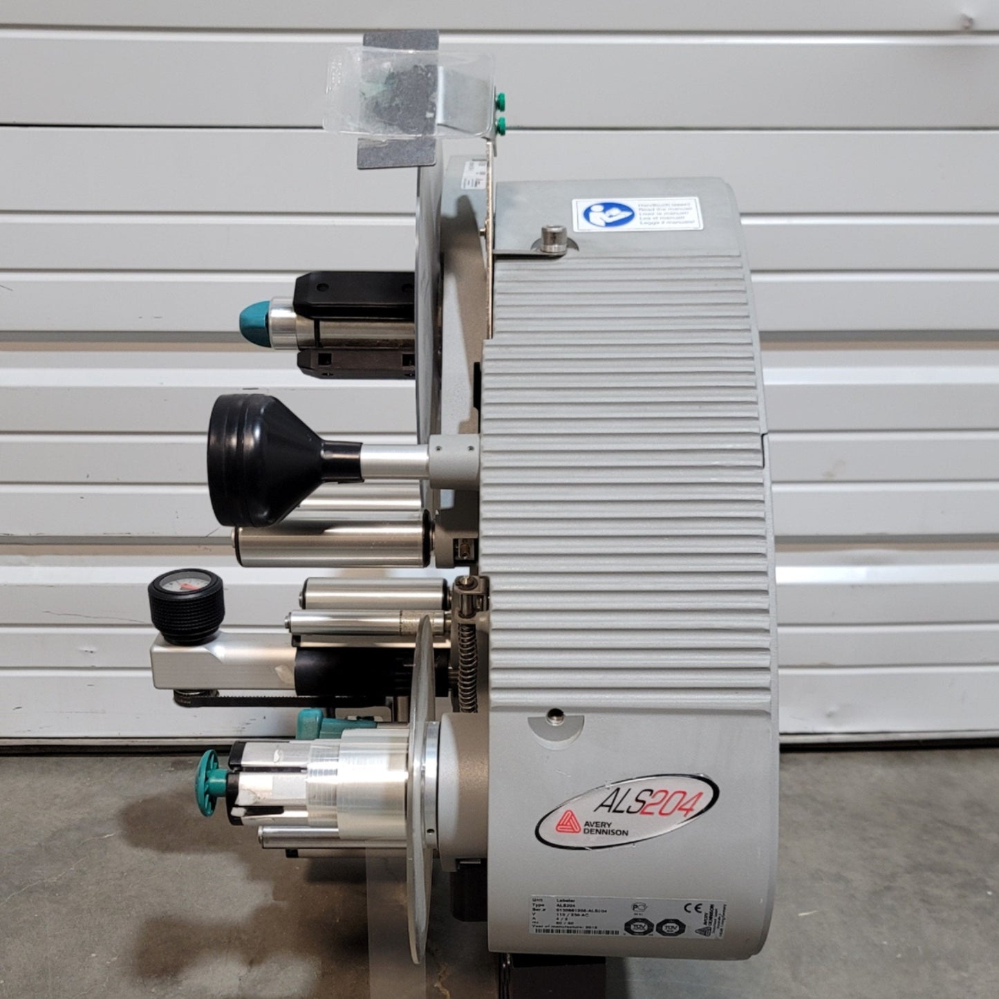Used Avery Dennison ALS204 Label Applicator 120/230VAC, 40m/min, 10-110mm Labels