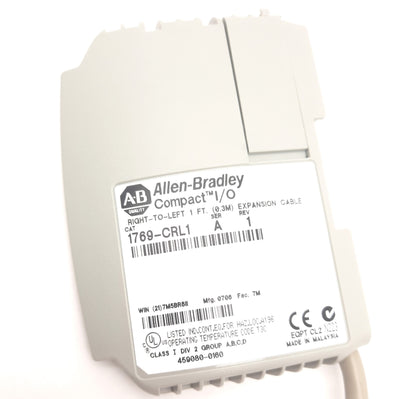 Used Allen Bradley 1769-CRL1 Ser. A Rev. 1 Compact I/O Expansion Cable, 1 FT 0.3M