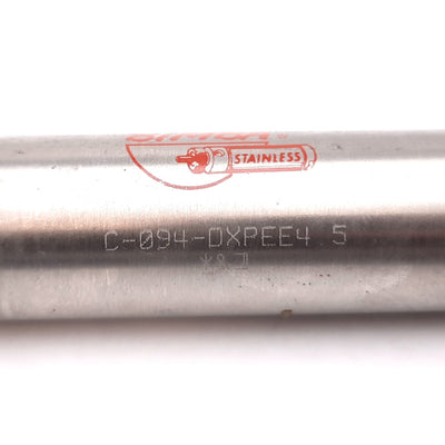 Used Bimba C-094-DXPEE4.5 Air Cylinder, Adjustable Cushions, Bore 1-1/16", Stroke 4"
