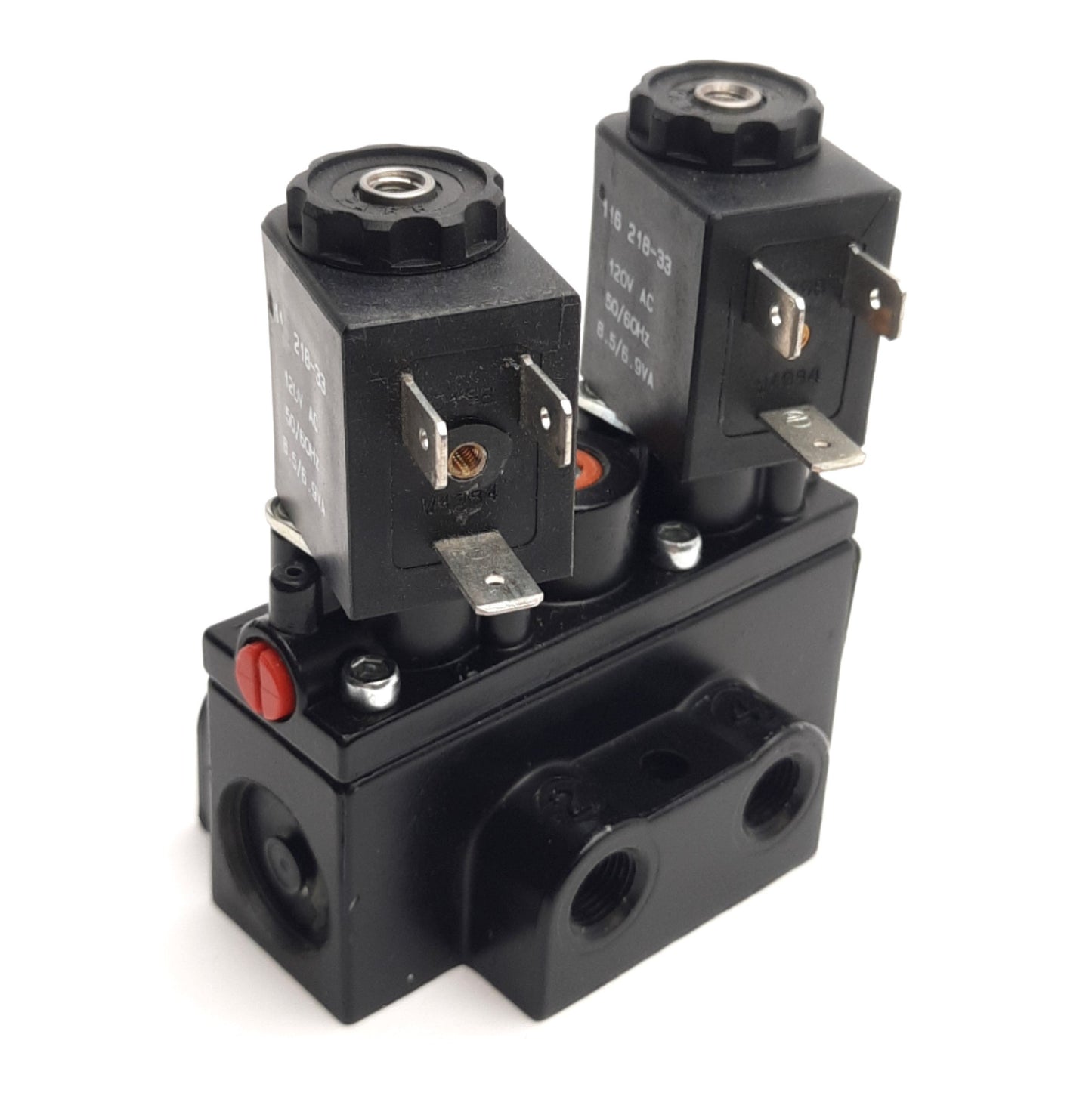 Used Aro Fluid A211SD-120-A-G Pneumatic Valve 2-Pos 4-Way, 1/8" NPTF, 120V AC Coil