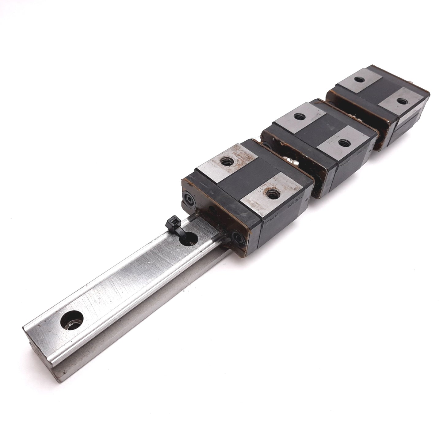 Used THK SR30V Linear Bearing Blocks (3x) on 360mm Long Rail, 60mm x 60mm x 42mm