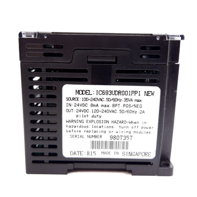 Used Ge Fanuc IC693UDR001PP1 Series 90 Micro PLC I/O Unit, 8 IN/6 OUT, 100-240VAC