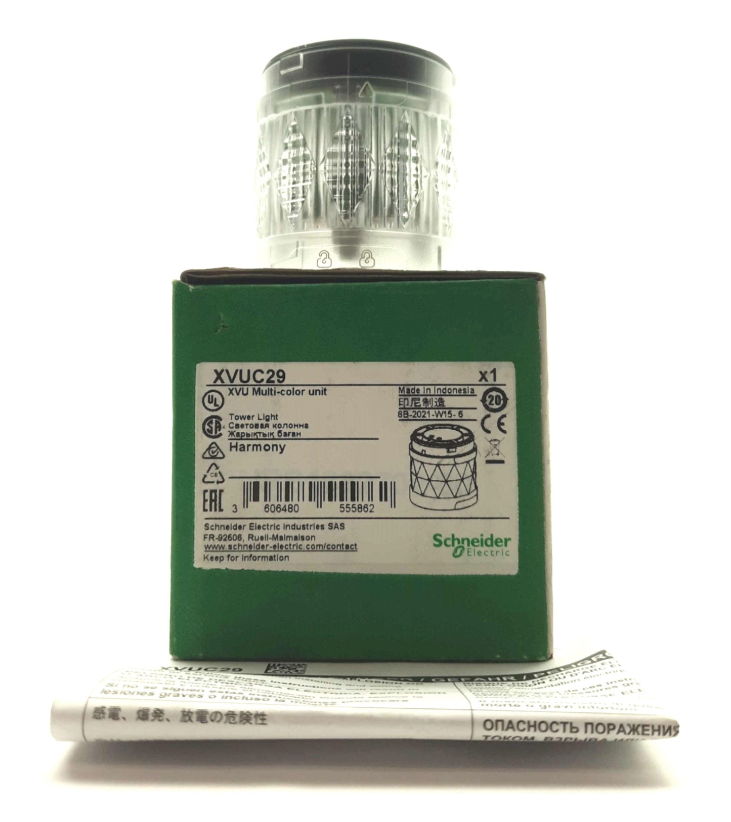 New Schneider Electric XVUC29 Harmony XVU Tower Light Multi-LED Module, 60mm, 24V