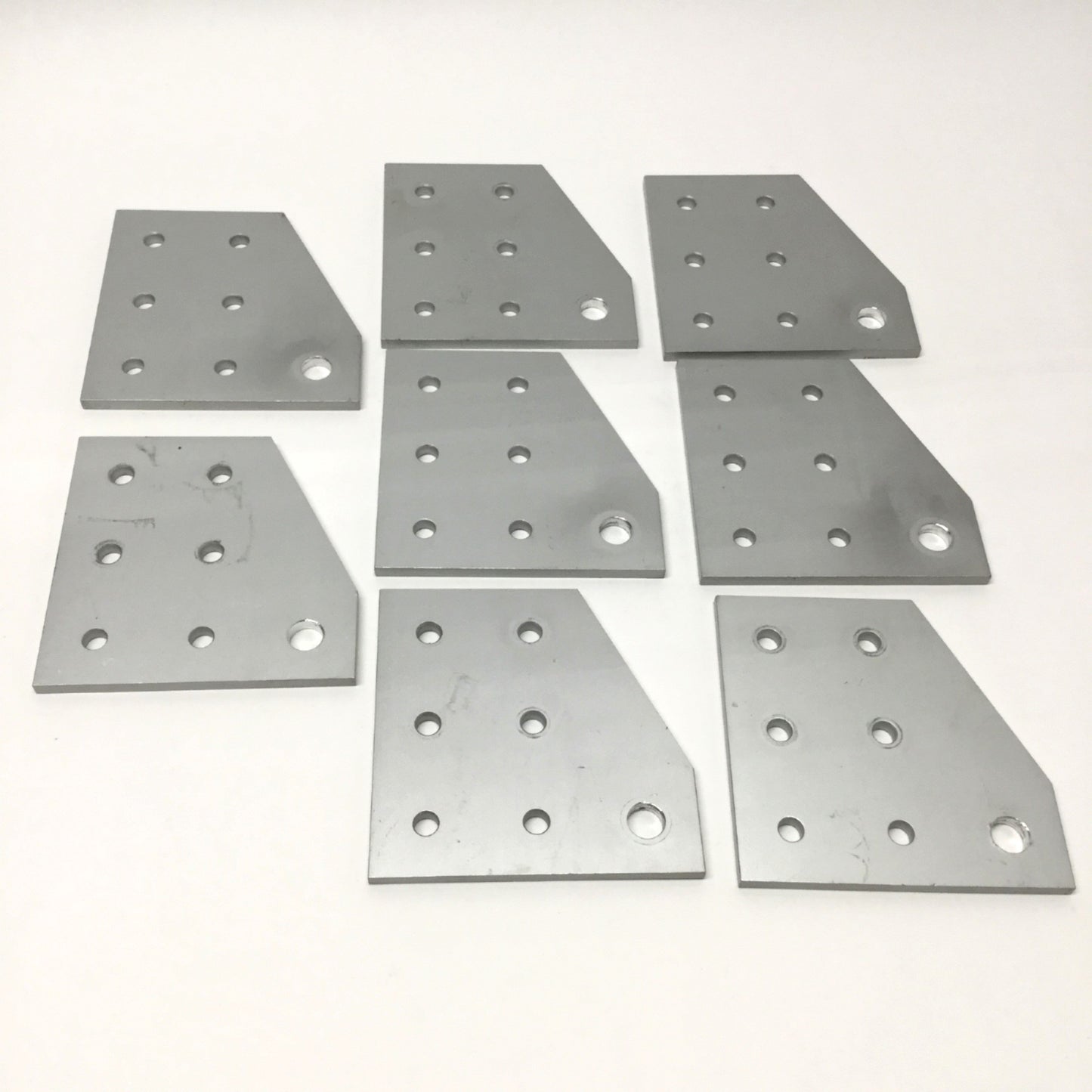 Used Lot of 8 80/20 4329 90° Angled Stacked Flat Plate, 7-Hole, 15 Series *Modified*