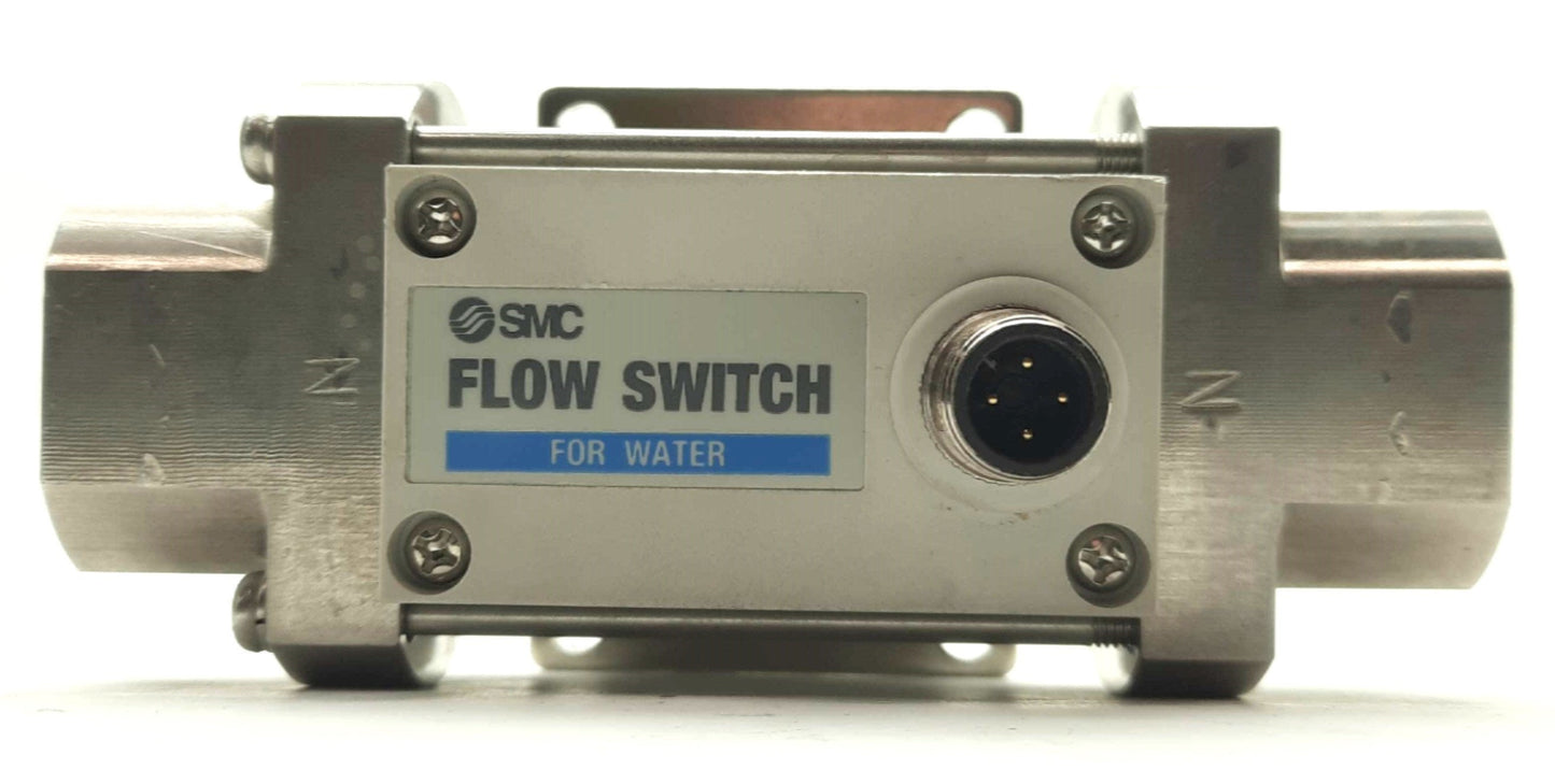 Used SMC PF2W540-N06 Water Flow Switch, 5-40L/min, Display Output, 3/4"NPT, 12-24VDC