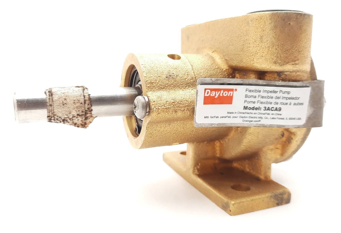 New Dayton 3ACA9 Self-Priming Flexible Impeller Pedestal Pump 1/2" NPT 70ft Head
