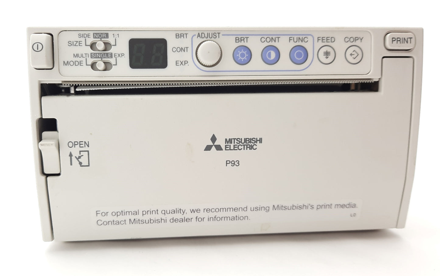 Used Mitsubishi P93W Analog Video Thermal Printer 100-240VAC, 0.8-1.5A, 256 Level