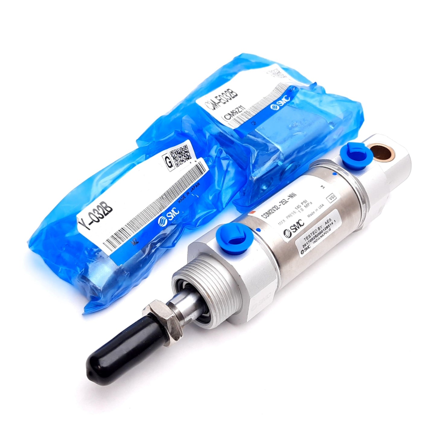 New SMC CDM2V32-25Z-NW Air Cylinder, Bore: 32mm, Stroke: 25mm, Rc1/8, With Mount