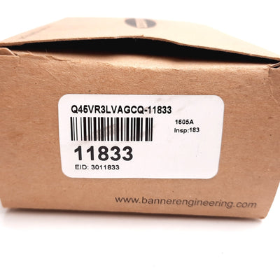 New Banner Q45VR3LVAGCQ-11833 Photoelectric Sensor, Range: 9m, 24-250VAC 12-250VDC