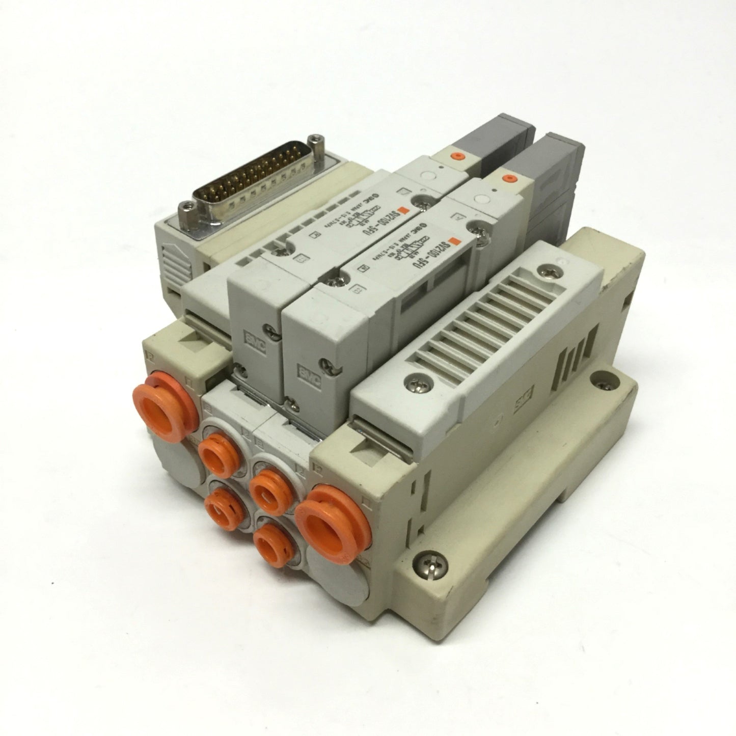 Used SMC SV2100-5FU (x2) Solenoid Valves, 2-Position 5-Port, 24VDC w/Manifold