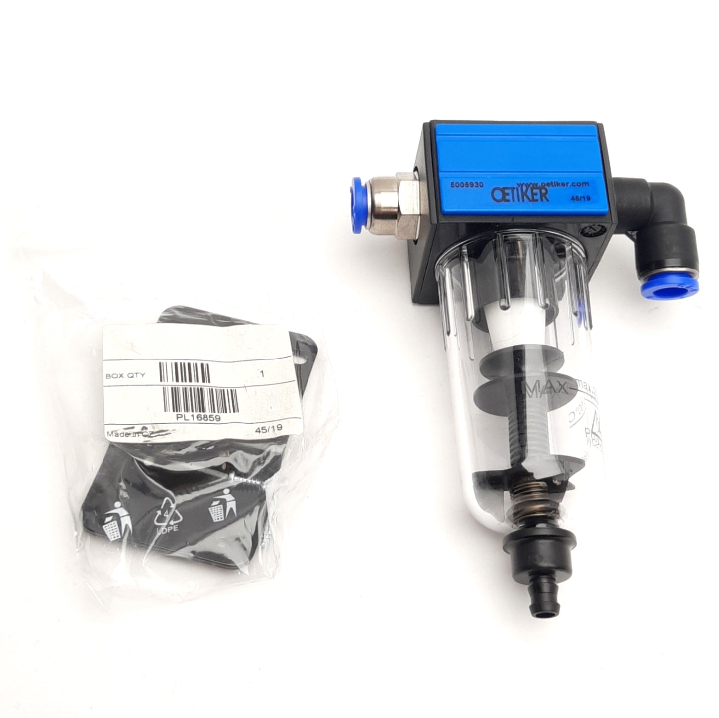 New – Open box NNB Oetiker 05005930 Pneumatic Lubricator / Filter, 8mm P2C, 5µm, For Pincer