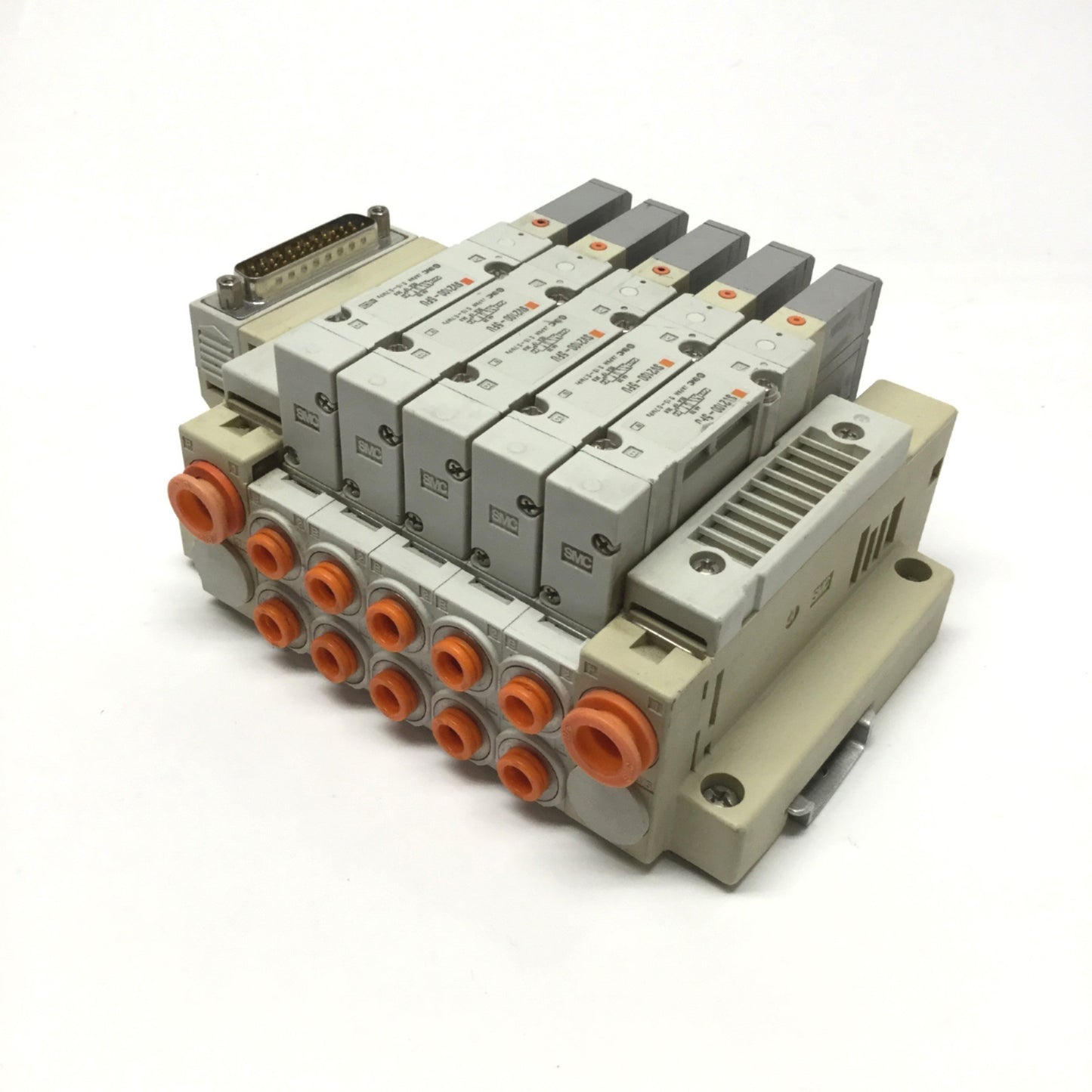 Used SMC SV2100-5FU (x5) Solenoid Valves, 2-Position 5-Port, 24VDC w/Manifold