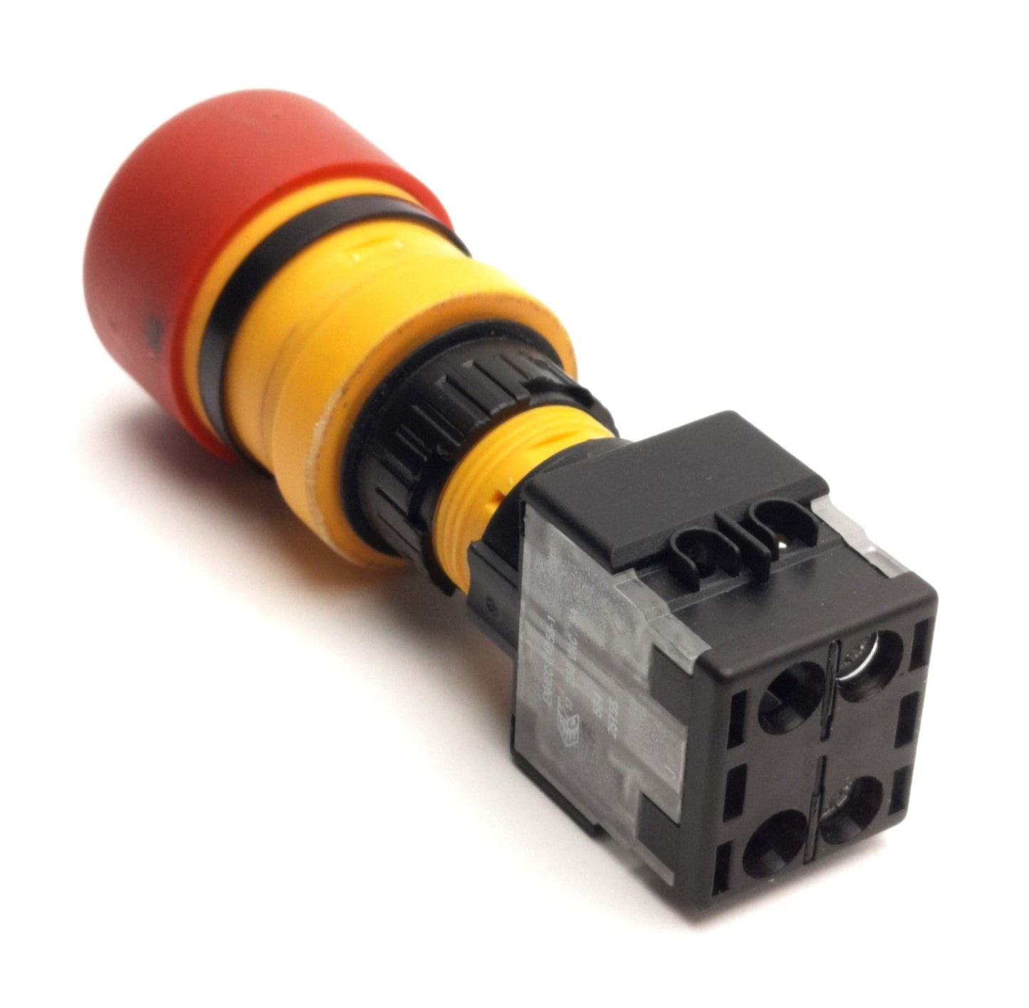 Used EAO 61-3440.4/1 E-Stop Button, With 61-8745.11 N.C. Contact Block, 10A 320V