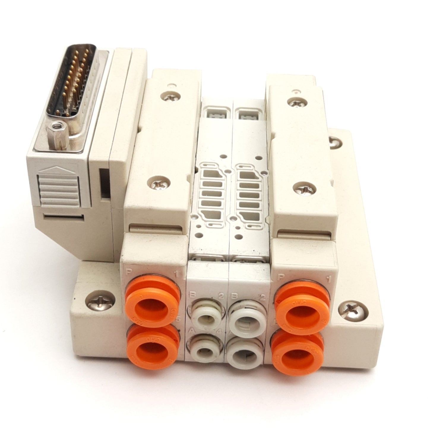 Used SMC SS5V1-16FD1-02B-N7 Cassette Base Manifold 2-Stations, 25-Pin D-Sub Connector